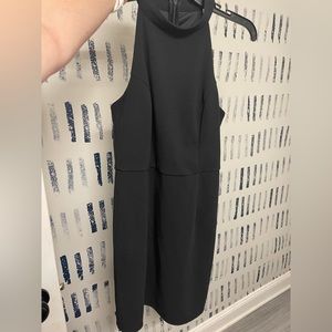 Black fitted high neck dress